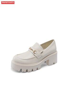 Womens Platform Chunky Loafers Memory Foam Casual Slip-On Shoes